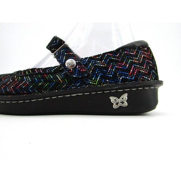 ALEGRIA Multicolor Holographic Geometric Mary Jane Flats EU 37 US 7 - Picture 2 of 12